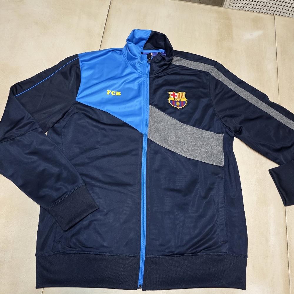 ​⚽️ Official FC Barcelona FCB Track Jacket Navy Blue - Large - Picture 4 of 11